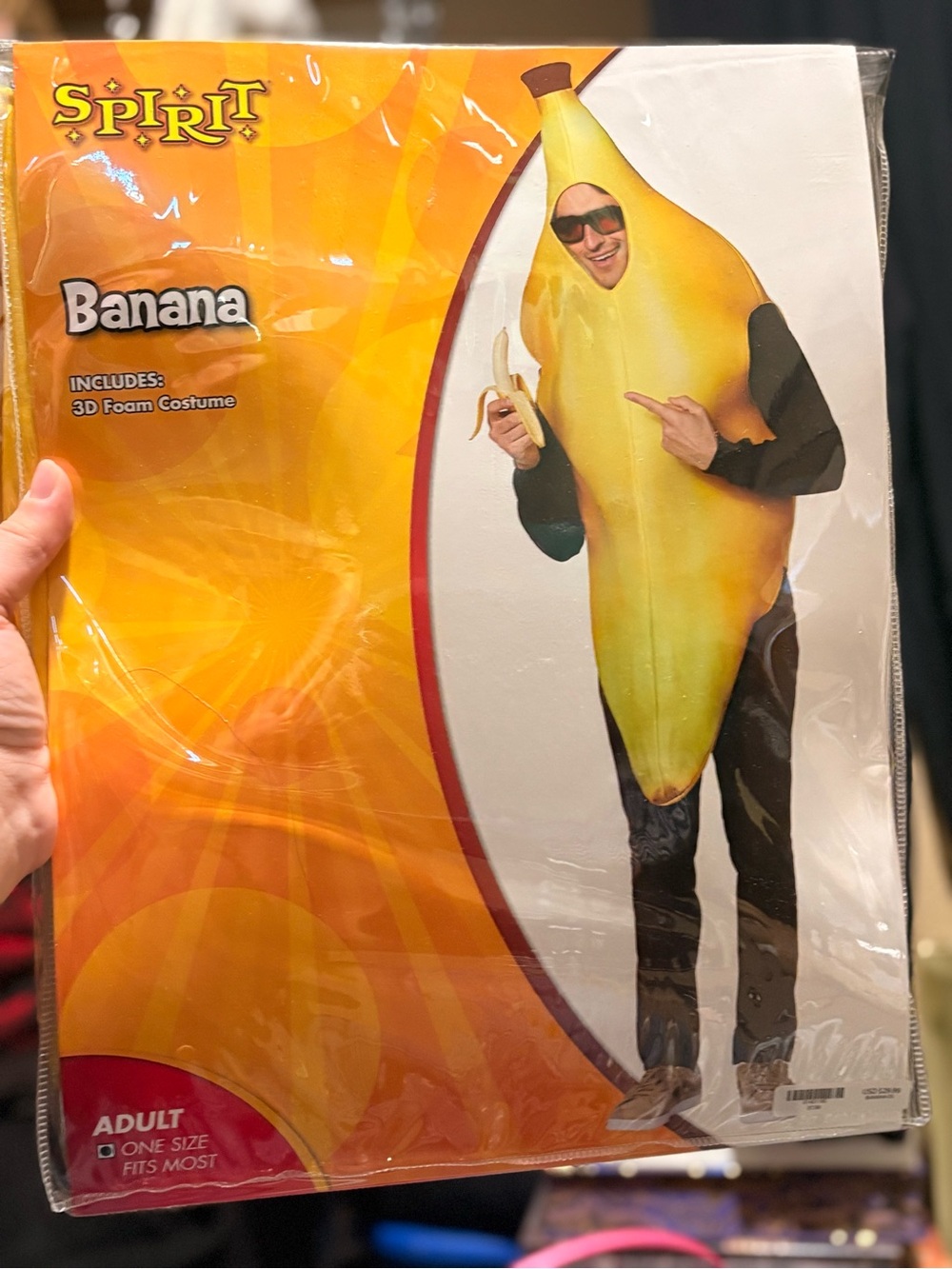Spirit Yellow Banana Costume Packaged Adult Costume
